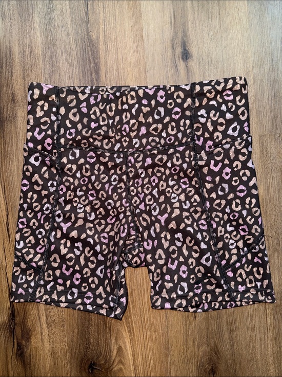 Brooks Pants - Brooks Pink Leopard Print Bike Shorts on Black